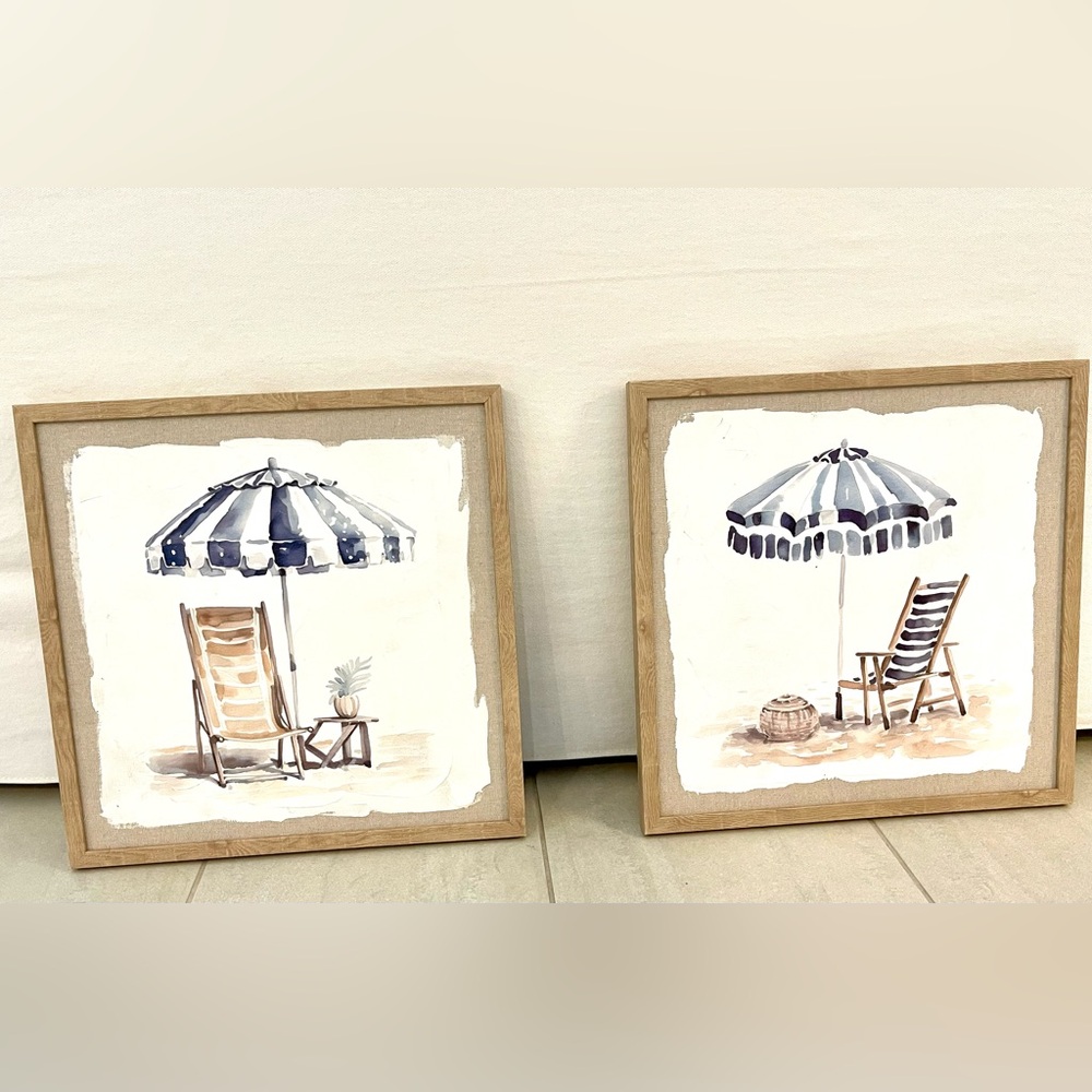 Beach Scene Framed Art Set